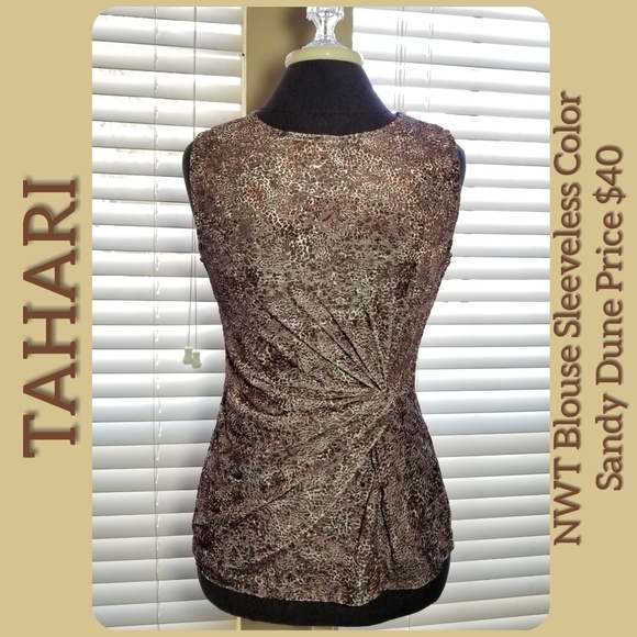 NWT TAHARI Women's Blouse Sleeveless - Picture 2 of 8